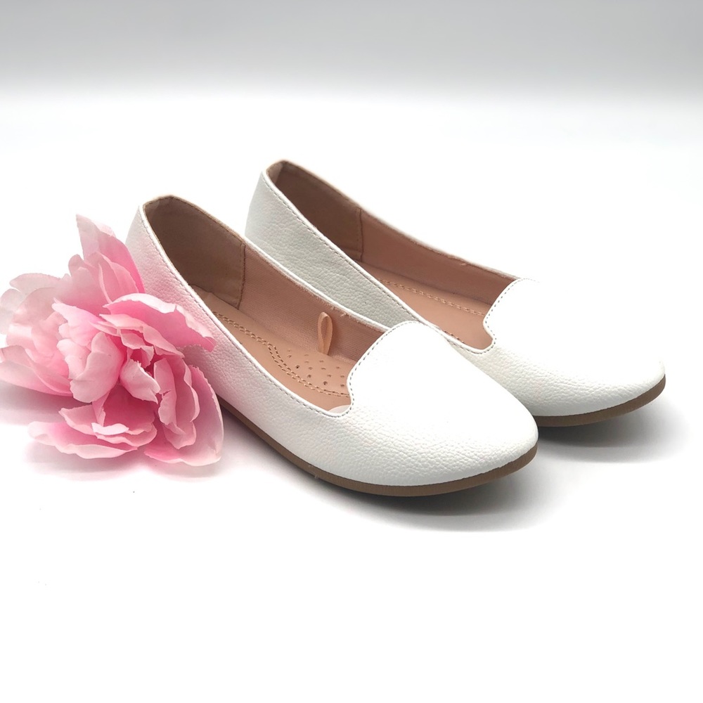 Link Comfort Flexible Girls White Flats size 13